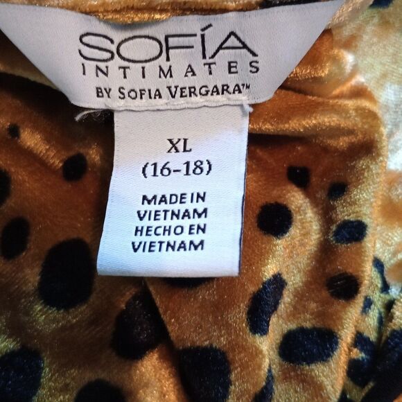 2 Pc Sofia Intimates PJ Set XL (16-18) Black Gold Leopard Print. Soft Cozy - Picture 4 of 12